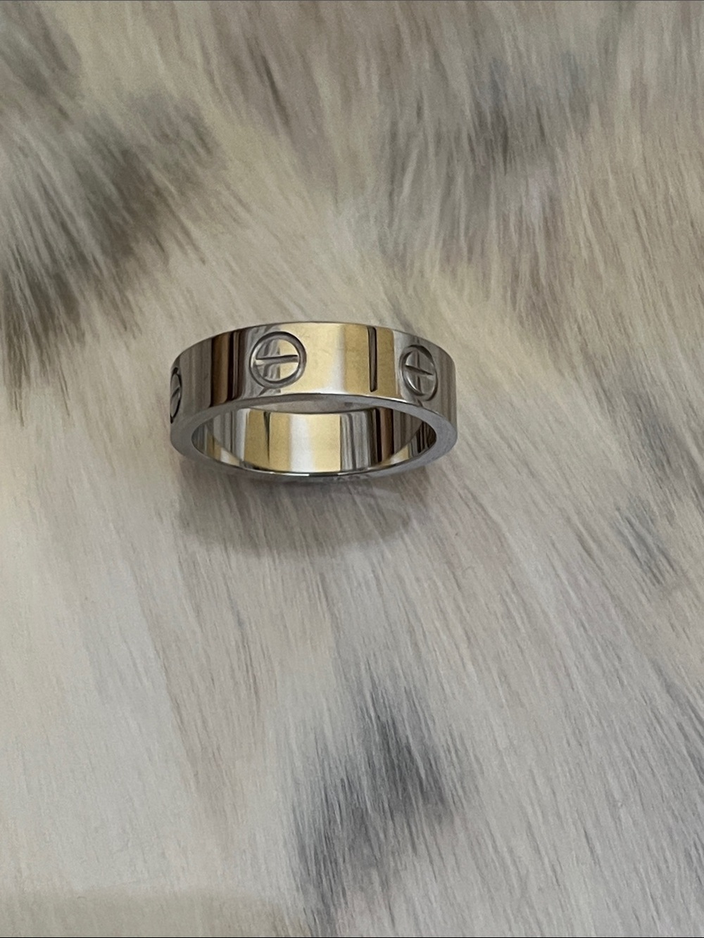 Love ring silver Titanium alloy New Size 10 width 6mm
